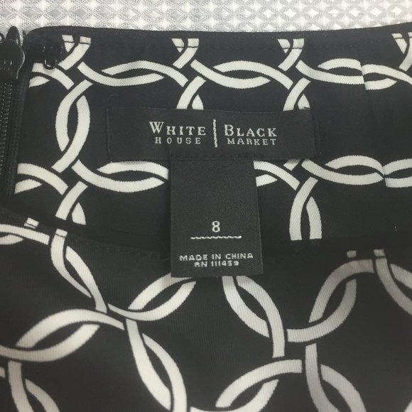 White House Black Market Circle Print Skirt Black - Picture 6 of 9